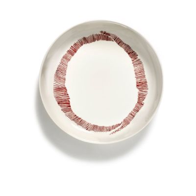 Serax Ottolenghi Feast lautanen syvä Ø22 cm 2-pakkaus White stripes-red | Alk. 37,80 €