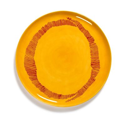Serax Ottolenghi Feast tarjoilulautanen Ø35 cm Yellow stripes-red | Alk. 39,90 €
