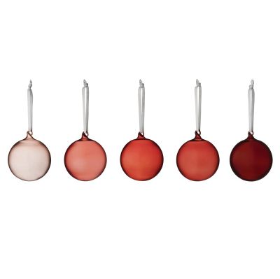 Iittala Iittalan lasinen joulupallo 80 mm 5 kpl Punainen | Alk. 26,00 €