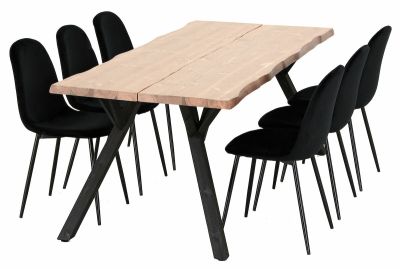 Veke Lana-Furia 6-hengen ruokailuryhmä antiikki/musta | Alk. 933,00 €