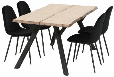 Veke Lana-Furia 4-hengen ruokailuryhmä antiikki/musta | Alk. 765,00 €
