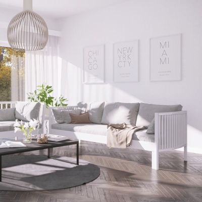 Kiteen Aarre vuodesohva 200x75/140, valkoinen/beige patjasarja | Alk. 1 449,00 €