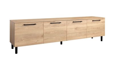 Hiipakka Solo tv-taso 220 cm neljällä ovella hunajatammi