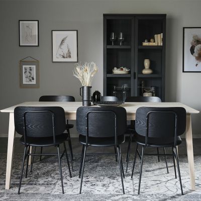 Rowico Filippa-Brent 6-hengen ruokailuryhmä valkoöljytty tammi/musta | Alk. 1 953,00 €