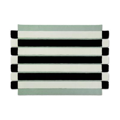 Ogeborg ODC Segment Rug Collection Stripe Chess matto Mint-white-black, 200x300 cm