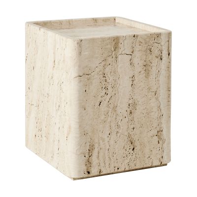GUBI Pietra sivupöytä 33x33x40 cm Neutral white travertine | Alk. 1 117,00 €