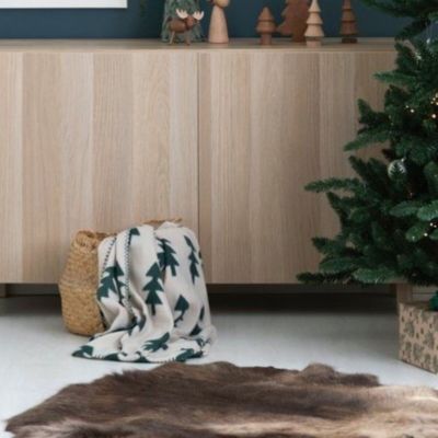 Winteria Kuusimetsä torkkupeitto 150x200 cm beige/vihreä