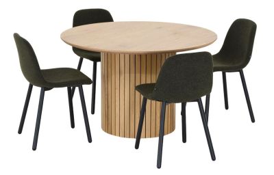 Veke Alessio-Cosy 4-hengen pyöreä ruokailuryhmä tammi/sammal