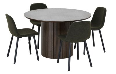 Veke Alessio-Cosy 4-hengen pyöreä ruokailuryhmä savutammi/sammal