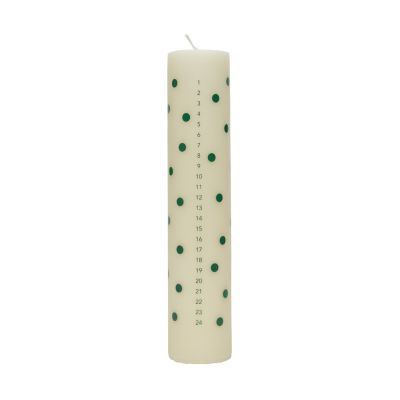 OYOY Polkka kalenterikynttilä Offwhite-vihreä | Alk. 13,00 €