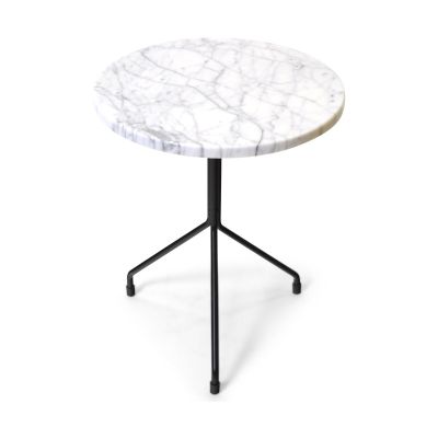 OX Denmarq Allforone -sivupöytä White carrara-black, Ø40 cm | Alk. 420,09 €