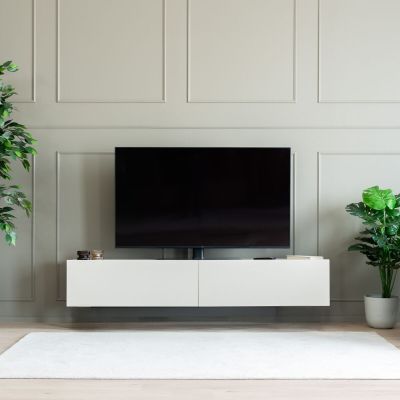 Veke Nico seinään kiinnitettävä tv-taso 180x37x30 cm greige | Alk. 259,00 €