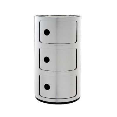 Kartell - Componibili 3 Sivupöytä Chrome | Alk. 380,00 €