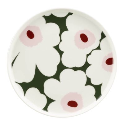 Marimekko - Unikko Lautanen 20 cm Tummanvihreä/Roosa | Alk. 19,00 €