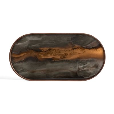 Ethnicraft, Organic lasi tarjotin soikea M bronze | Alk. 166,00 €