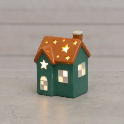 Finnlumor Viinikka talolyhty LED valoilla 13 cm vihreä/ruskea | Alk. 7,95 €