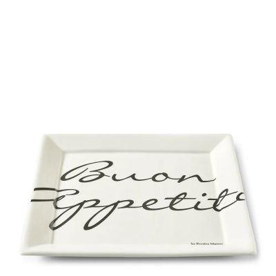 Riviera Maison, Buon Appetito neliömäinen lautanen 26 x 26 cm