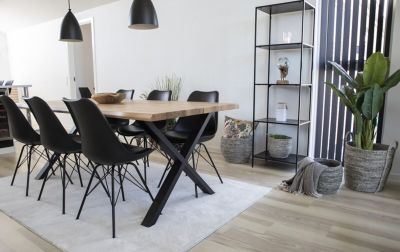 House Nordic Toulon-Oslo 6-hengen ruokailuryhmä öljytty tammi/musta | Alk. 1 449,00 €