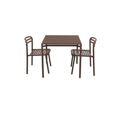 Cane-line, Bliss ruokapöytä sisältää kaksi tuolia - Desert punainen alumiini | Alk. 1 325,00 €