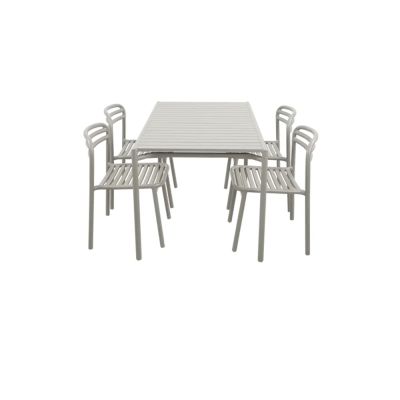 Cane-line, Bliss ruokapöytä sisältää neljä tuolia - Hiekka-alumiinia | Alk. 2 151,00 €