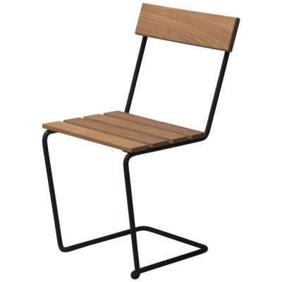 Grythyttan Stålmöbler, Tuoli 1 Käsittelemätön teak / musta runko | Alk. 509,00 €