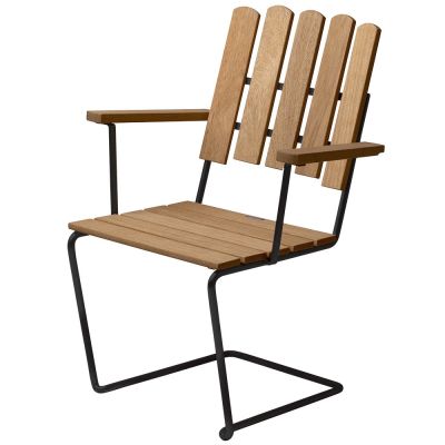 Grythyttan Stålmöbler, Nojatuoli A2 Öljytty tammi / Musta runko | Alk. 542,00 €