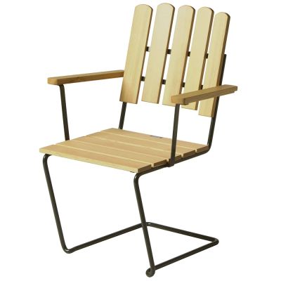 Grythyttan Stålmöbler, Nojatuoli A2 Öljytty mänty / vihreä runko | Alk. 398,00 €