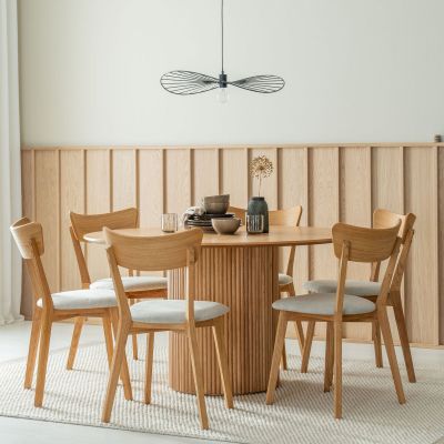 Veke Korpi-Koto 6-hengen pyöreä ruokailuryhmä tammi/hiekka chelsea 05 | Alk. 2 009,00 €