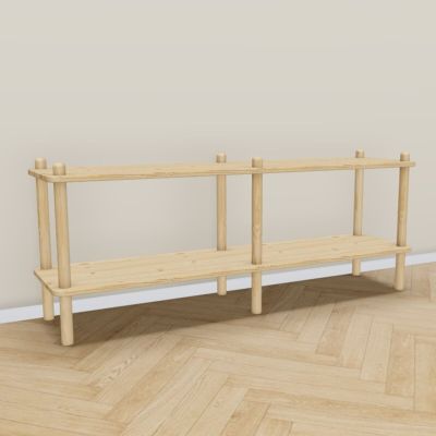 Veke Askel korkea tv-taso 138x35x53,5 cm puuvalmis