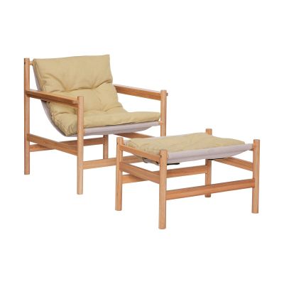 Hübsch Heritage-nojatuoli ja rahi Tammi-keltainen