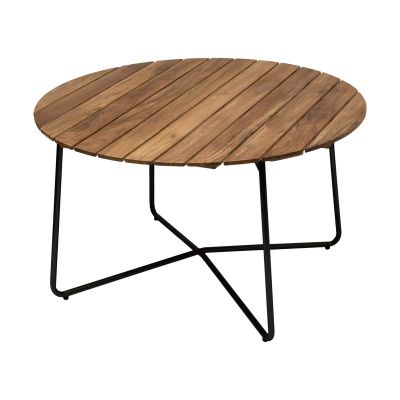 Grythyttan Stålmöbler 9A ruokapöytä Untreated teak-black base, Ø120 cm | Alk. 1 720,00 €