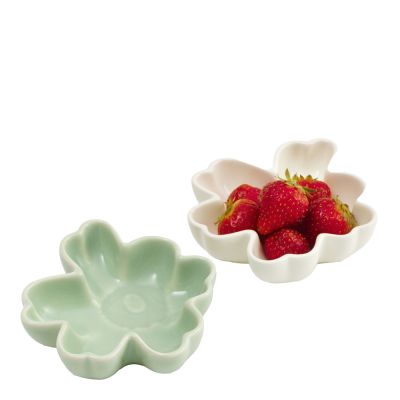 Marimekko - Unikko Kulho kukkamuoto 11 cm 2 kpl Valkoinen/Vihreä