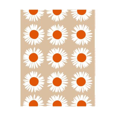 Marimekko Auringonkukka kangas ulkokäyttöön Beige-Off white-tomaatti punainen | Alk. 53,10 €