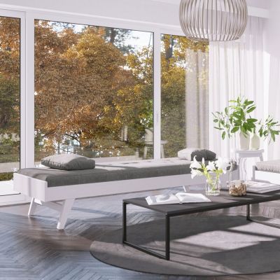 Kiteen Notte vuodesohvan runko ilman käsinojia 190x75/140, valkoinen, asiakaspalautus | Alk. 484,00 €
