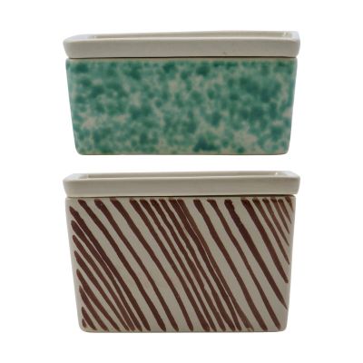 House Doctor Diva säilytyslaatikot 2 osaa Vihreä-ruskea