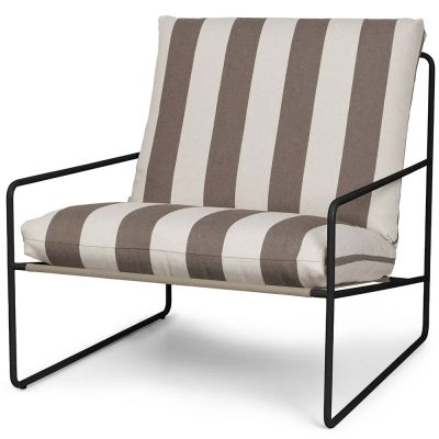 Ferm Living, Desert Nojatuoli Stripe Black/Chocolate