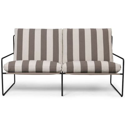 Ferm Living, Desert 2-istuttava sohva Stripe Black/Chocolate