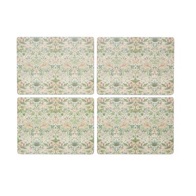 Pimpernel Strawberry Thief -pöytätabletti 30 x 40 cm 4-pakkaus Green | Alk. 54,00 €
