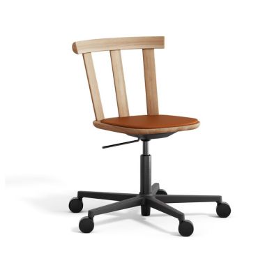 Stolab Alt tuoli kääntyvä jalusta verhoiltu istuin tammi. Elmotique 43807-luonnon öljy.