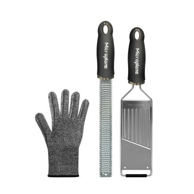 Microplane Gourmet-raastinsetti suojakäsineellä 3 osaa Ruostumaton teräs | Alk. 86,00 €