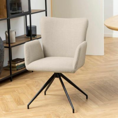 Ei brändiä Laura tuoli beige Basel 24, mustat jalat, asiakaspalautus | Alk. 189,00 €