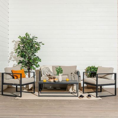 Veke Line sohvaryhmä 2+1+1+sp musta/hiekka | Alk. 599,00 €