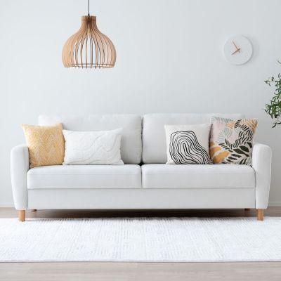 Veke Vuono 3-istuttava vuodesohva valkoinen Storm 02, kuvausmalli | Alk. 1 895,00 €