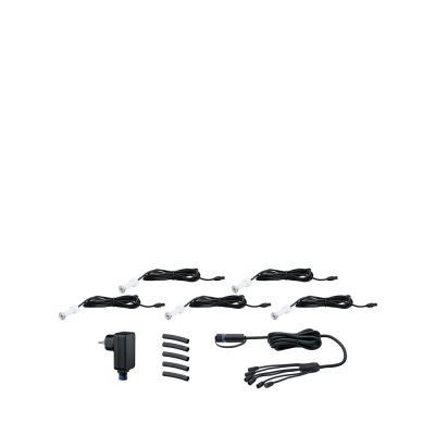 Paulmann - Plug & Shine 5 LED Maahanupotettava Spotti MicroPen II IP67 Silver | Alk. 76,00 €
