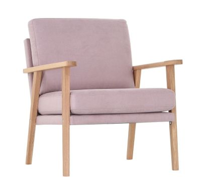 Veke Airy nojatuoli roosa Soro 61, lakattu tammi käsinoja