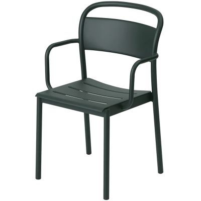 Muuto, Linear Steel Tuoli käsinojilla - Dark Green | Alk. 376,00 €