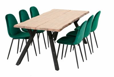 Veke Lana-Furia 6-hengen ruokailuryhmä antiikki/musta/tummanvihreä | Alk. 933,00 €