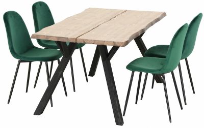 Veke Lana-Furia 4-hengen ruokailuryhmä antiikki/musta/tummanvihreä | Alk. 765,00 €