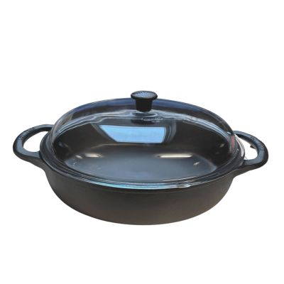 Carl Victor Traktörpanna med glaslock 32 cm, gjutjärn | Alk. 95,00 €