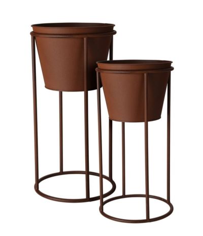 Ei brändiä Rustiikki kukkateline 2 kpl setti ruskea